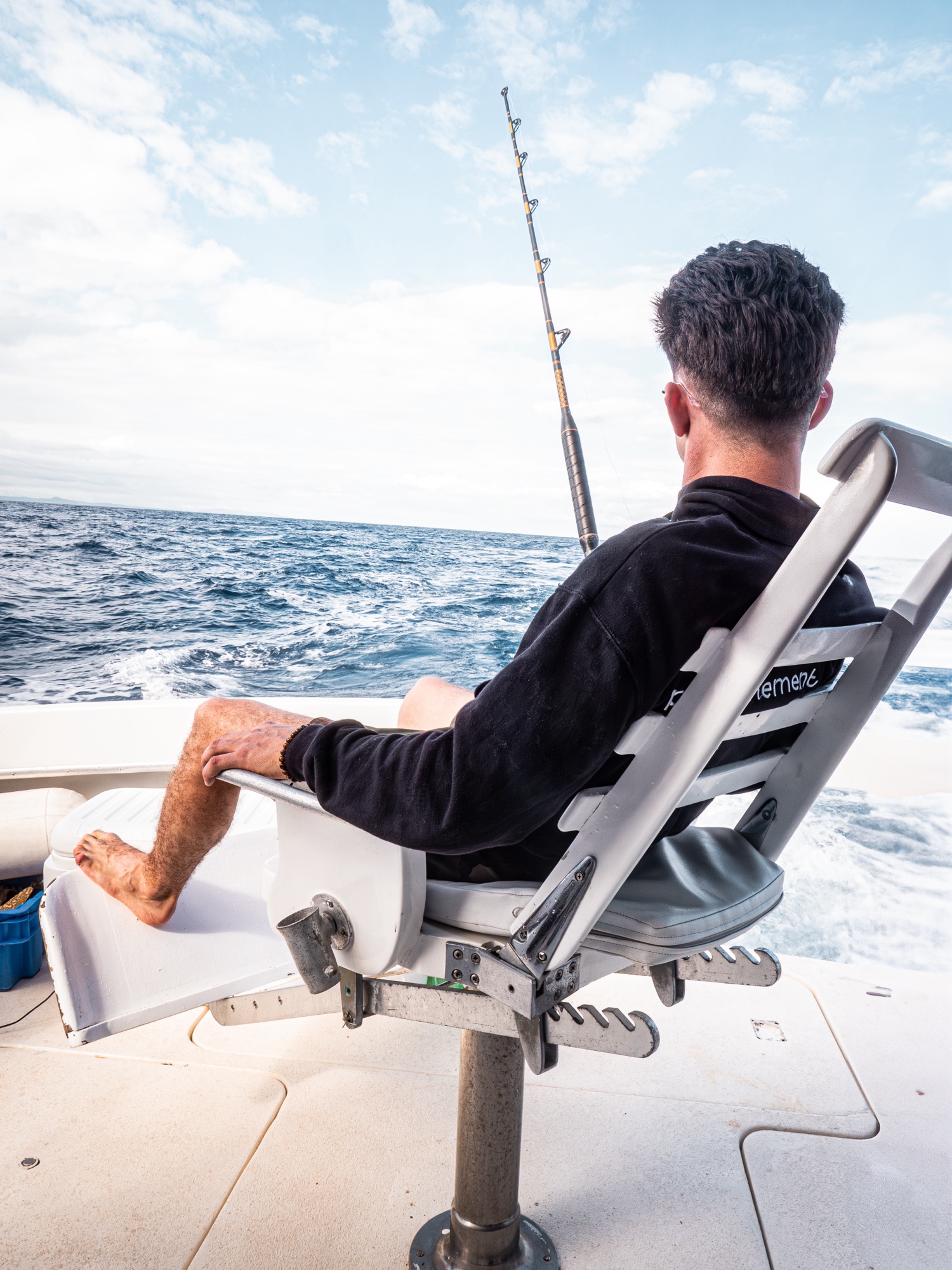 Nimrod fishing on the ocean