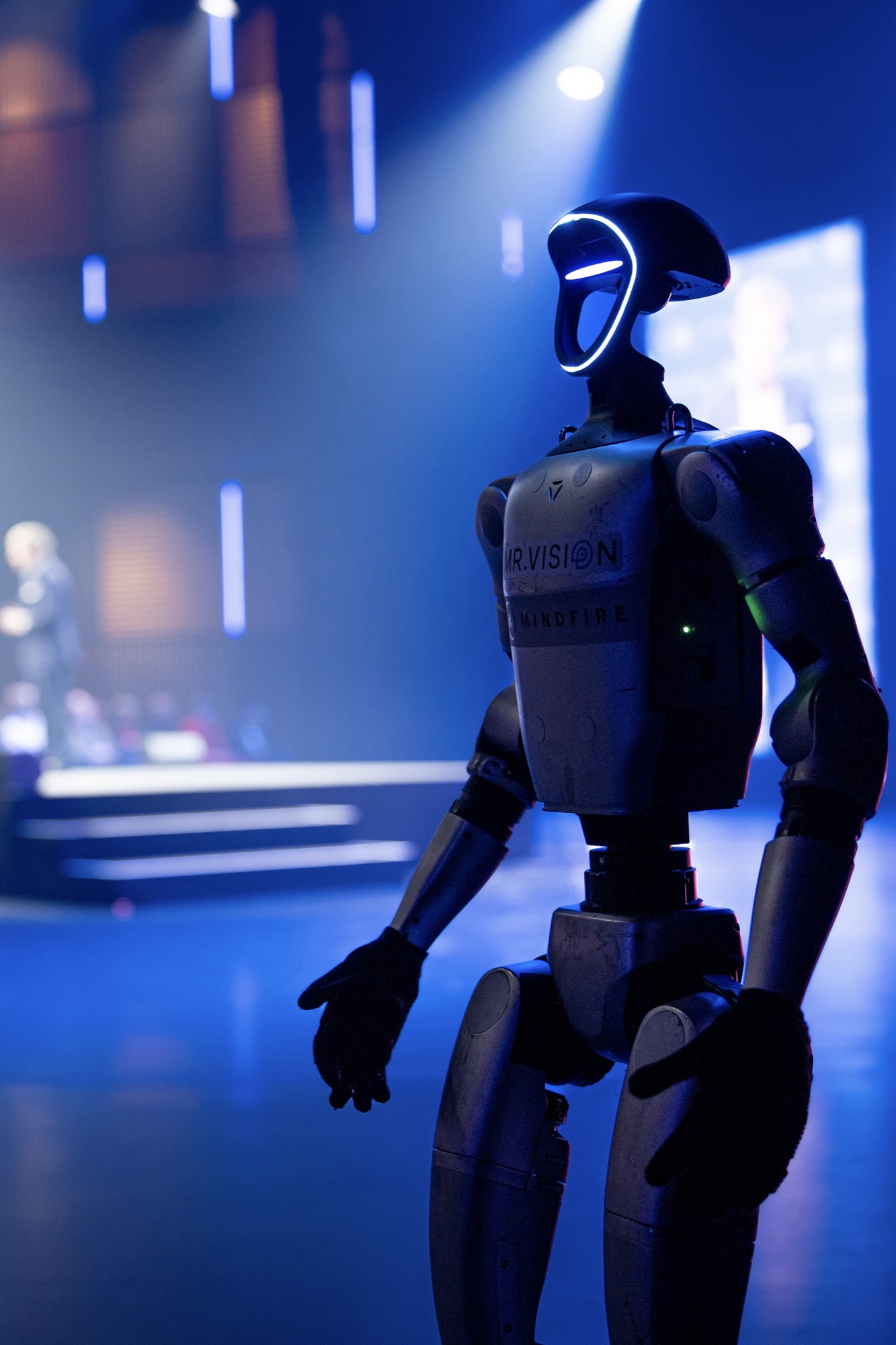 Humanoid robot on stage
