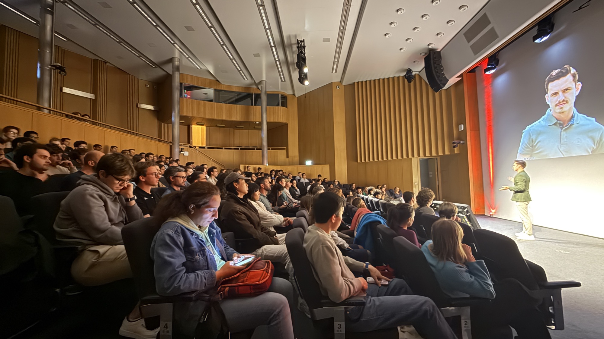 Nimrod speaking to a packed auditorium at ETH Zürich